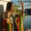 Traditional Handblock Print Green Cotton Lehenga Set with Dual-Shade Dupatta
