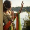 Traditional Handblock Print Green Cotton Lehenga Set with Dual-Shade Dupatta