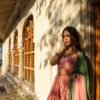 Elegant Handblock Printed Pink Cotton Anarkali Set with Dupatta