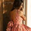 Elegant Handblock Printed Pink Cotton Anarkali Set with Dupatta