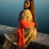 Mustard Yellow Handblock Printed Anarkali Kurta Set with Dupatta