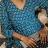 Handmade Pure Cotton Blue Printed Lounge Kurta Set – Comfort Meets Elegance