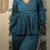 Handmade Pure Cotton Blue Printed Lounge Kurta Set – Comfort Meets Elegance