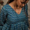 Handmade Pure Cotton Blue Printed Lounge Kurta Set – Comfort Meets Elegance