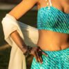 Aqua Blue Handcrafted Lehenga Set with Dupatta