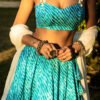Aqua Blue Handcrafted Lehenga Set with Dupatta