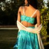 Aqua Blue Handcrafted Lehenga Set with Dupatta