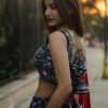 Trendy Floral Printed Backless Sharara Set with Ruffle Blouse | Party & Festive Wear