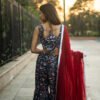Trendy Floral Printed Backless Sharara Set with Ruffle Blouse | Party & Festive Wear