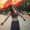 Trendy Floral Printed Backless Sharara Set with Ruffle Blouse | Party & Festive Wear
