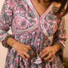 Elegant Handblock Printed Cotton Kurta with Silver Detailing