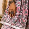 Elegant Handblock Printed Cotton Kurta with Silver Detailing