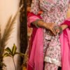 Blush Pink Floral Printed Sharara Set with Gota Detailing