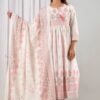 Elegant White & Pink Block Printed Cotton Suit Set – Naturally Dyed | Handmade