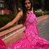 Handcrafted Pink Cotton Maxi Dress