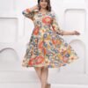 Floral Printed Tiered Cotton Dress