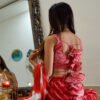 Handmade Pure Cotton Red Bandhani-Style Lehenga Set with Dupatta