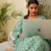 Handmade Pure Cotton Mint Blue Printed Lounge Set – Everyday Ease & Elegance