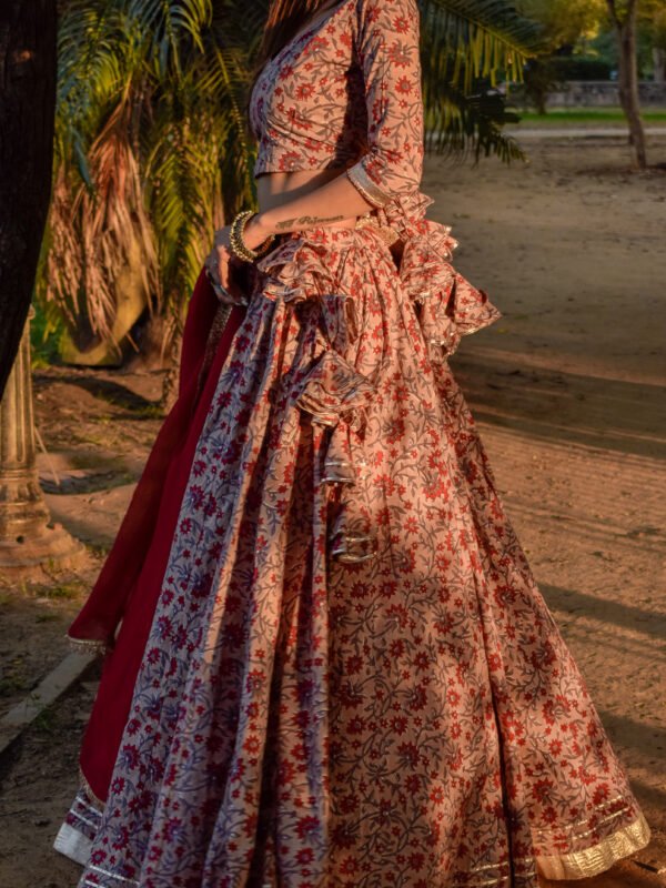 Floral Lehenga All Natural Dye Jaipur Block Printed