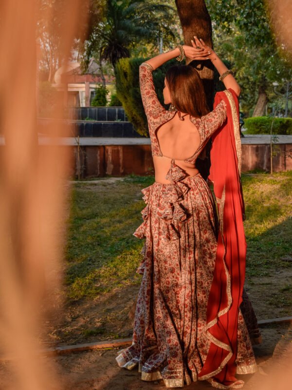 Floral Lehenga All Natural Dye Jaipur Block Printed
